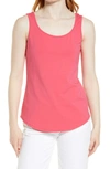 Nic + Zoe Perfect High-low Stretch Cotton Tank In Rose Quartz