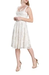 Dress The Population Bridal Adelina Fit-and-flare Dress In White Multi