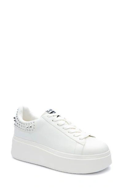 Ash Moby Studs Platform Sneaker In White/ White