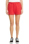 Pangaia Archive Organic Cotton Pajama Shorts With C In Apple Red