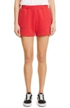 Pangaia Archive Organic Cotton Pajama Shorts With C In Red