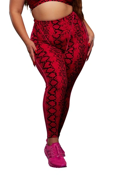 Adidas X Ivy Park Ivy Park Aop Stretch Tech Leggings In Red