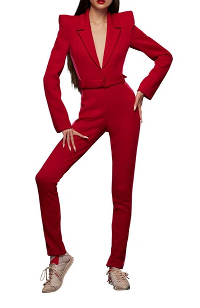 Adidas X Ivy Park Ivy Park Knit Jumpsuit In Power Red