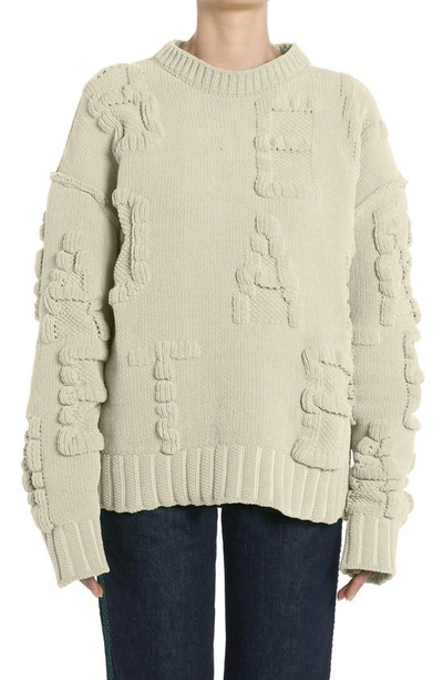 Bottega Veneta Alphabet Oversize Chenille Sweater In Zest Washed