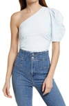 Free People Somethin Bout You So One Shoulder Bodysuit In Crisp Morning