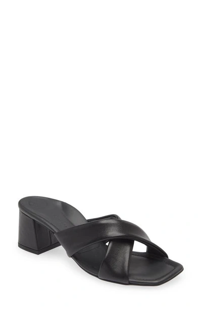 Paul Green Lauren Slide Sandal In Black Soft Nappa