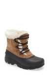 Sorel Snow Angel Faux Fur Detail Waterproof Boot In Rootbeer