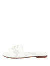 Dolce & Gabbana Embroidered Logo Leather Sandals In White