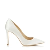 JIMMY CHOO ROMY 100 Ivory Satin Pointy Toe Pumps,ROMY100SAT