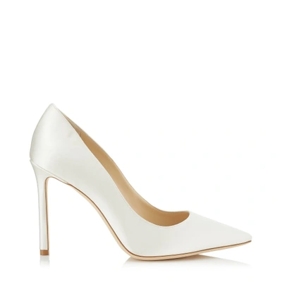 Jimmy Choo Womens Ivory Romy 100 Satin Courts 8