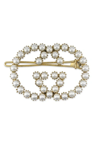 Gucci Faux Pearl Hair Clip Gucci GG Marmont Faux Pearl Hair Clip - White Hair  main image 3