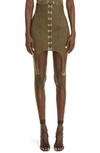 Dion Lee High Waist Corset Front Garter Miniskirt In Moss