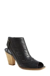 Paul Green Women's Cayanne Peep Toe High Heel Booties In Black Leather