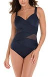 Miraclesuit Network Madero Crossover One-piece Swimsuit In Midnght Blue