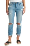 Jag Jeans Carter Ripped Cuffed Girlfriend Jeans In Del Mar
