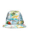 Gucci Stawberry Smooth Print Bucket Hat In Blue