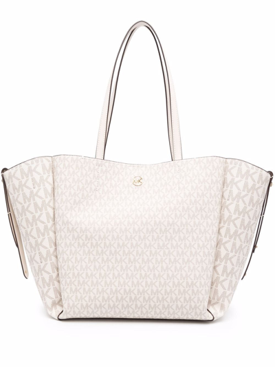 Michael Michael Kors Large Monogram Tote Bag In White