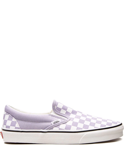 Vans Classic Slip-on "checkerboard" Sneakers In Purple
