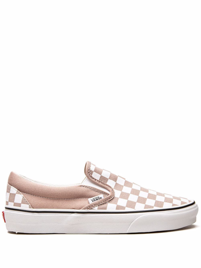 Vans Classic Slip-on "checkerboard" Sneakers In Neutrals