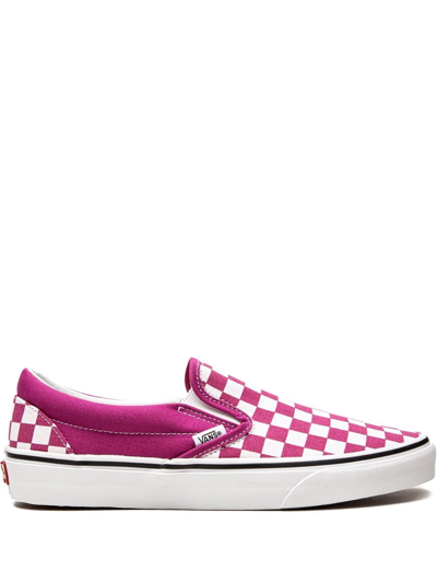 Vans Classic Slip-on "fuchsia Checkerboard" Sneakers In Pink