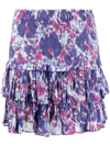 Isabel Marant Étoile Naomi Smocked Floral Tiered Skirt In Blue