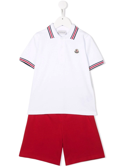 Moncler Kids' Boy's Striped Polo Shirt W/ Shorts In Miscellaneous