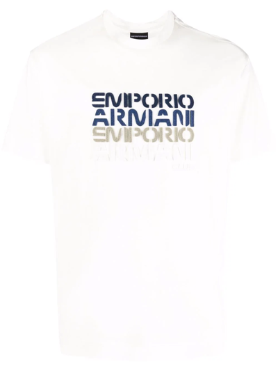Emporio Armani Logo Crew-neck T-shirt In White