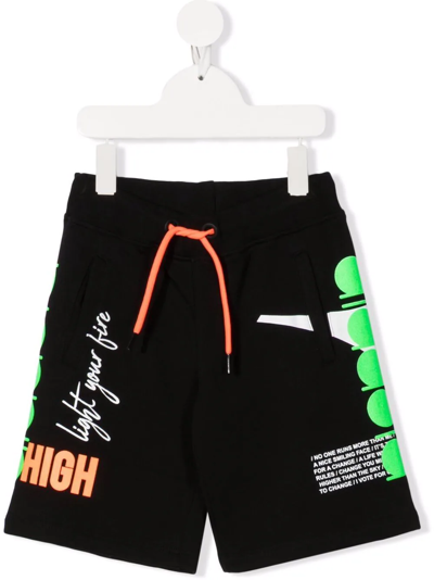 DIADORA JUNIOR PATTERNED DRAWSTRING TRACK SHORTS