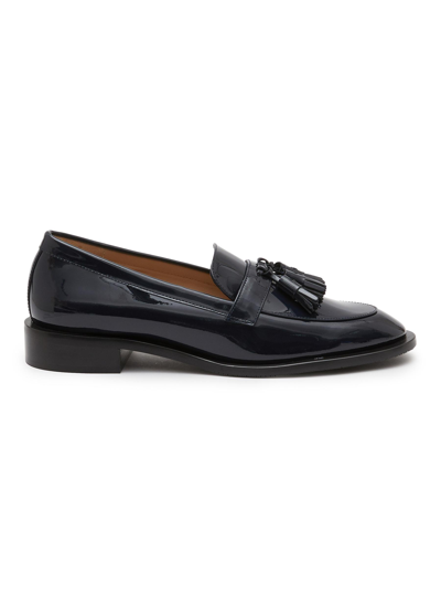 Stuart Weitzman 'sutton' Tassel Embellished Patent Leather Loafers In Blue