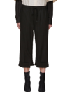 Mm6 Maison Margiela Elastic Waist Relaxed Fit Linen Pants In Black