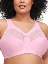 Glamorise Magiclift Wire-free Moisture Control Bra In Pink Heather