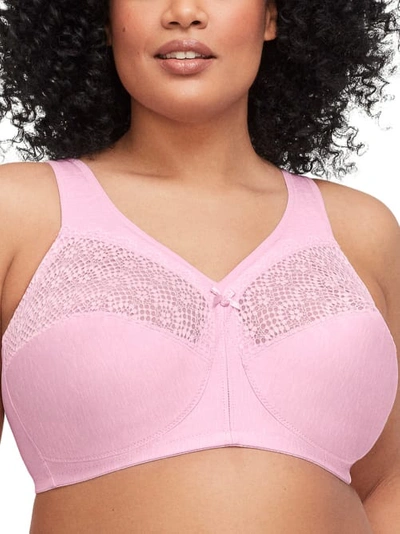 Glamorise Magiclift Wire-free Moisture Control Bra In Pink Heather