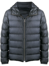 Ten C Hooded Down Jacket In Blue