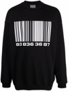 Vtmnts Bar-code Print Sweatshirt In Black