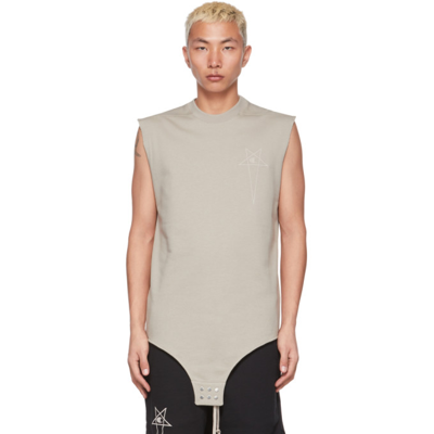 Rick Owens Beige Champion Edition Sleeveless Jumper In 08 Pearl
