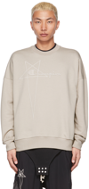 RICK OWENS BEIGE CHAMPION EDITION PULLOVER SWEATSHIRT