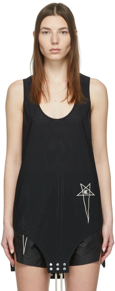 Rick Owens Black Champion Edition Basketball Tank Top