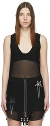 Rick Owens Black Champion Edition Basketball Tank Top In 09 Black