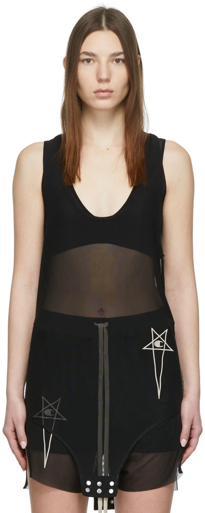 Rick Owens Black Champion Edition Basketball Tank Top