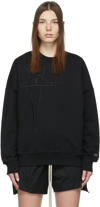 RICK OWENS BLACK CHAMPION EDITION PULLOVER SWEATSHIRT