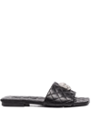 PHILIPP PLEIN CRYSTAL-SKULL FLAT SANDALS