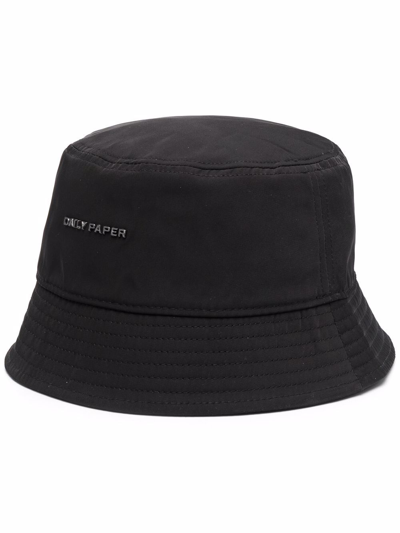 Daily Paper Lo Wide-brim Woven Bucket Hat In Black