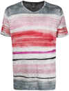 AVANT TOI MULTI-STRIPE LINEN T-SHIRT