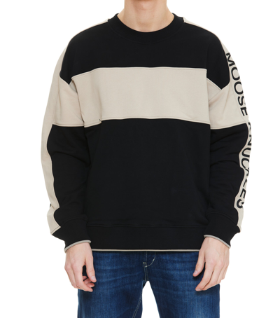 Moose Knuckles Wabasso Contrast Sweatshirt In Black