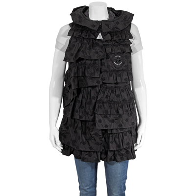 Moncler Simone Rocha Ruffled Venus Gilet In Black