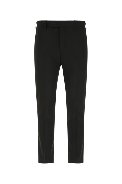 Pt01 Blue Cotton Tailored Pants In Black