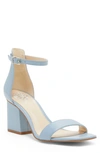 Vince Camuto Margry Ankle Strap Block Heel Sandal In Cerulean Blue