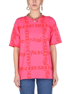 JW ANDERSON J.W. ANDERSON WOMEN'S FUCHSIA OTHER MATERIALS T-SHIRT,JT0062PG0079355 M