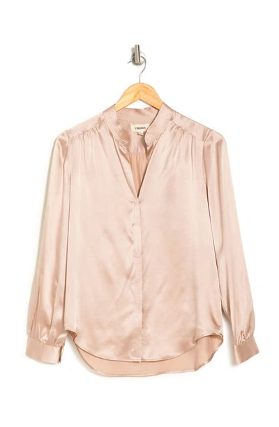 Lagence L'agence Bianca Silk Satin Blouse In Pecan