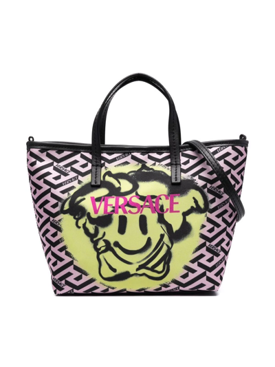Versace Kids' Greca Medusa Tote Bag In Pink